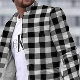 Men's Printed Casual Stand Collar Mid-length Coat 20311126X