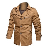 Men's Casual Cotton Jacket Lapel Single Breasted Jacket 70460451X