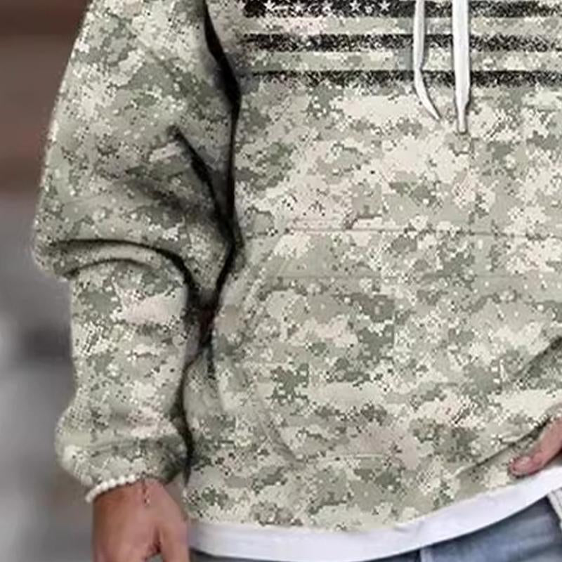 Men's Outdoor Camouflage Print Hoodie 62608155X