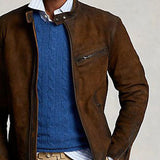 Men's Vintage Suede Zip-Up Jacket 76867639U