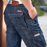 Men's Vintage Multi Pocket Straight Cargo Jeans 17006323Y
