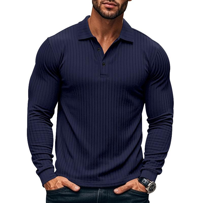 Lässiges elastisches Langarm-POLO-Shirt für Herren 38636391X