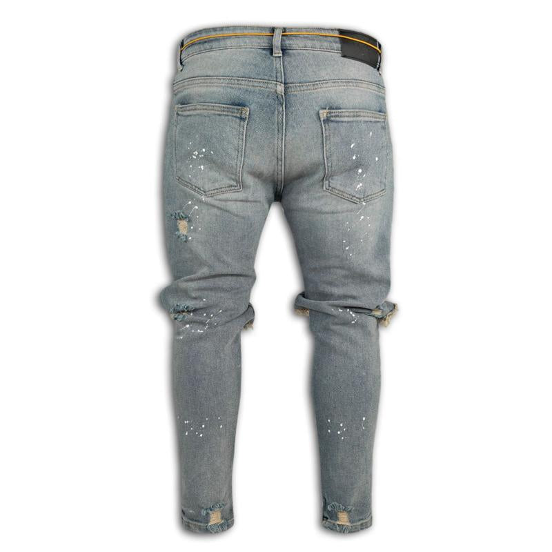 Jeans aderenti strappati slim fit da uomo 55776731U