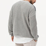 Men's Casual Color Block Loose Crew Neck Sweater 57056000Y