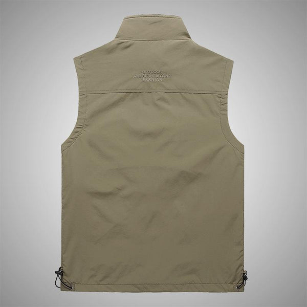 Men's Outdoor Breathable Stand Collar Multi-Pocket Vest 20141955Y