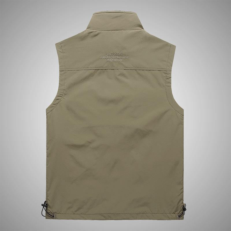 Men's Outdoor Breathable Stand Collar Multi-Pocket Vest 20141955Y