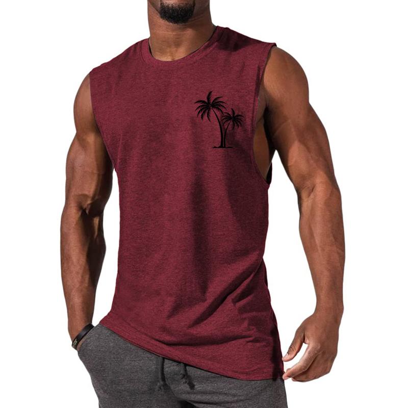 Camiseta deportiva informal con cuello redondo y estampado para hombre 12305907X