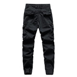 Men's Casual Solid Color Multi-Pocket Straight Leg Cargo Pants 69157369Y