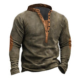 Men's Outdoor Tactical Henley Long Sleeve Sweatshirt 94415760X