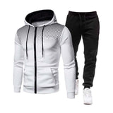 Men's Classic Casual Autumn and Winter Hooded Long Sleeve Hoodie Elastic Waist Sweatpants Set 57040185K