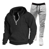 Men's Hooded Casual Sweatshirt and Sweatpants Two-piece Set 87615343X