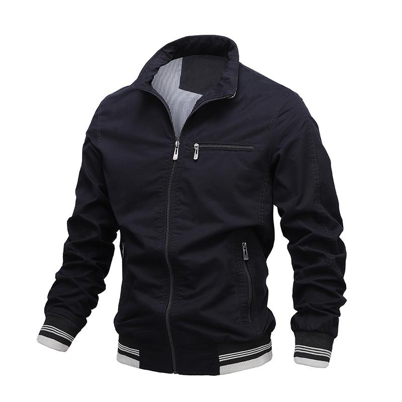 Men's Casual Stand Collar Zip-up Jacket 95394057F