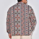 Men's Ethnic Print Lapel Long Sleeve Casual Shirt Jacket 44586696Z