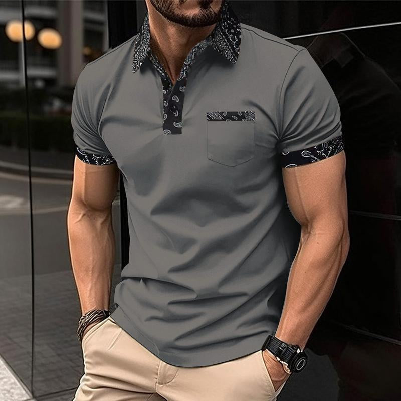 Men's Casual Printed Short-sleeved POLO Shirt 99667903X