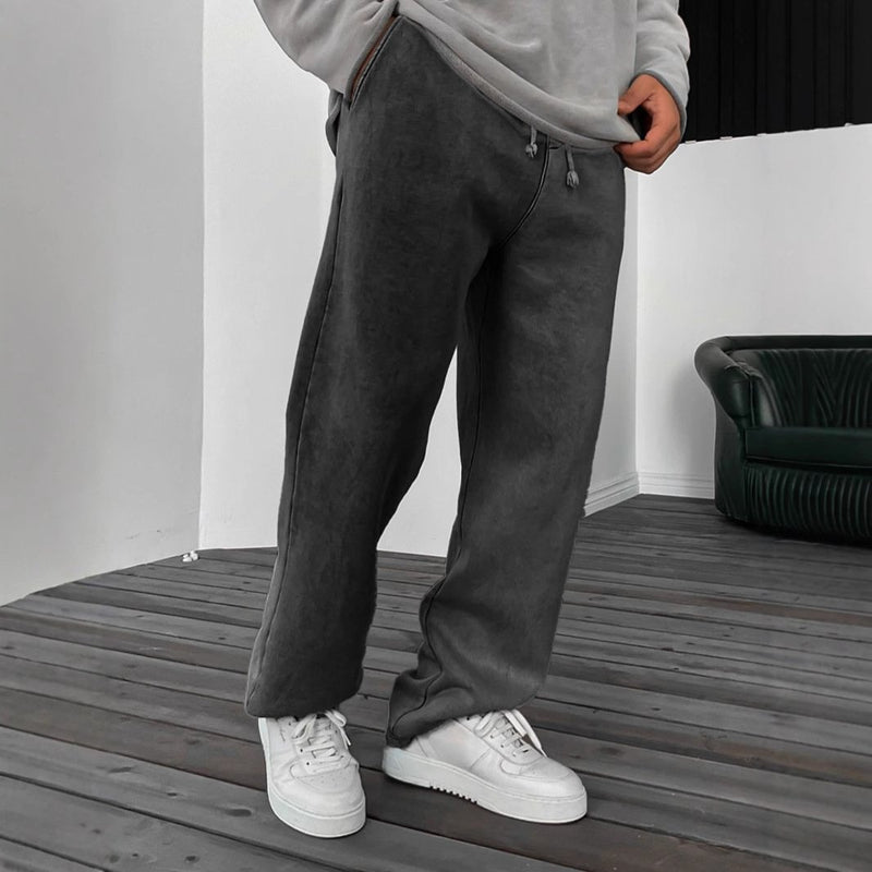 Men's Solid Color Loose Elastic Waist Sports Pants 22147175Z