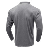 Men's Striped Lapel Long-Sleeved Polo Shirt 65766873Y