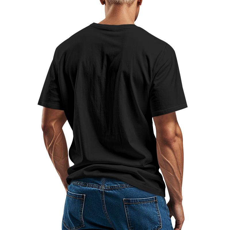 Men's Solid Color Casual Round Neck Short Sleeve T-shirt 89150456X