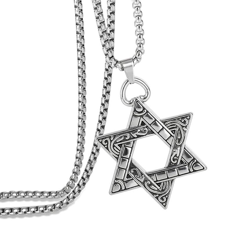 Retro Casual Six-pointed Star Necklace 13653529TO