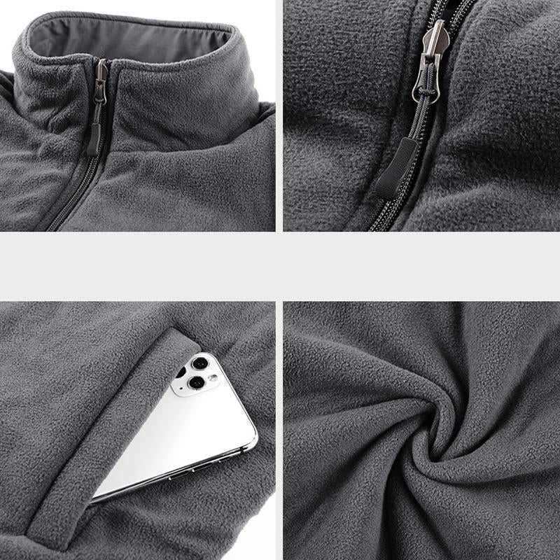 Men's Vintage Polar Fleece Reversible Multi-Pocket Vest 93907674Y