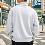 Men's Casual Solid Color Fleece Zipper Stand Collar Loose Sweatshirt 22895255M