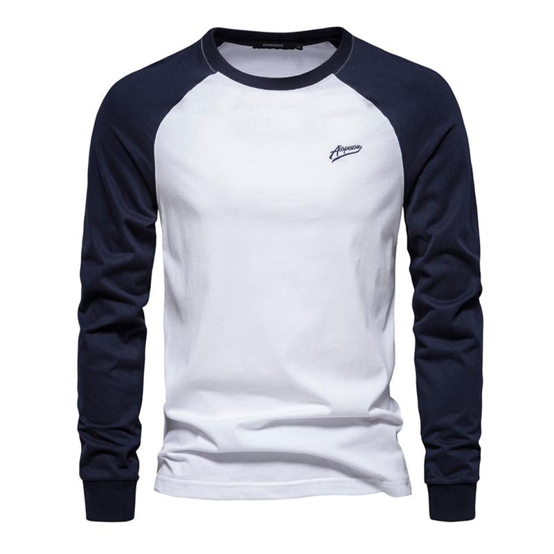 Men's Casual Color Block Raglan Long Sleeve T-Shirt 68843966Y