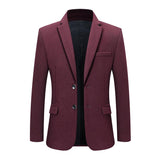 Men's Casual Slim Fit Thick Lapel Single Breasted Blazer 41320844M