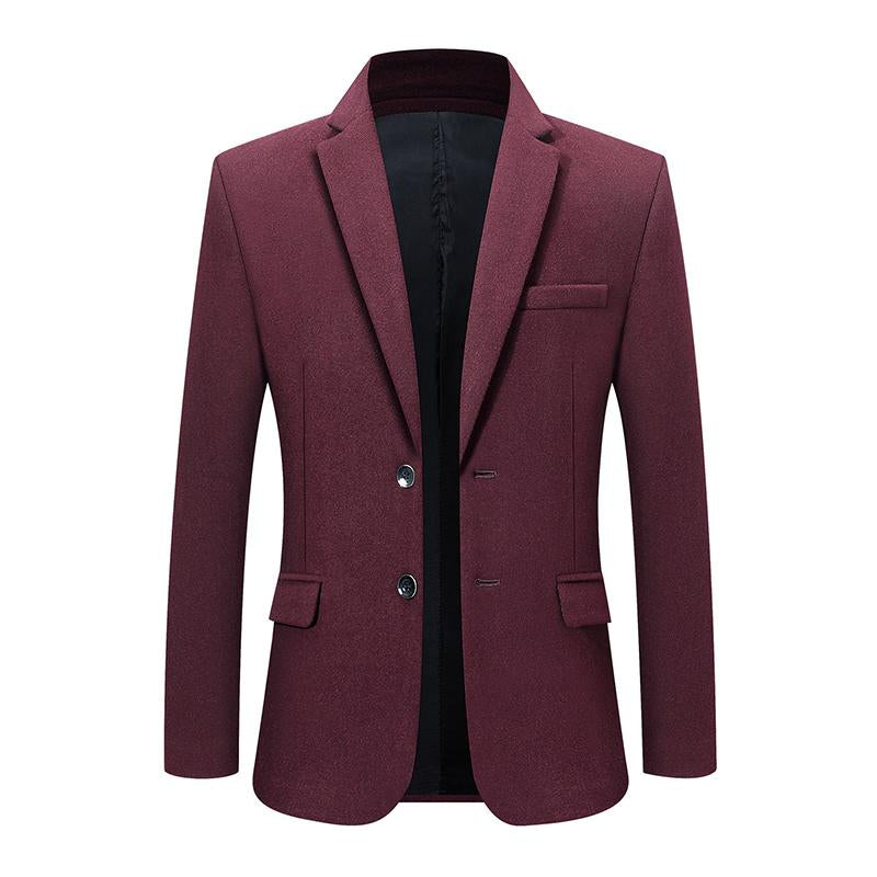 Men's Casual Slim Fit Thick Lapel Single Breasted Blazer 41320844M