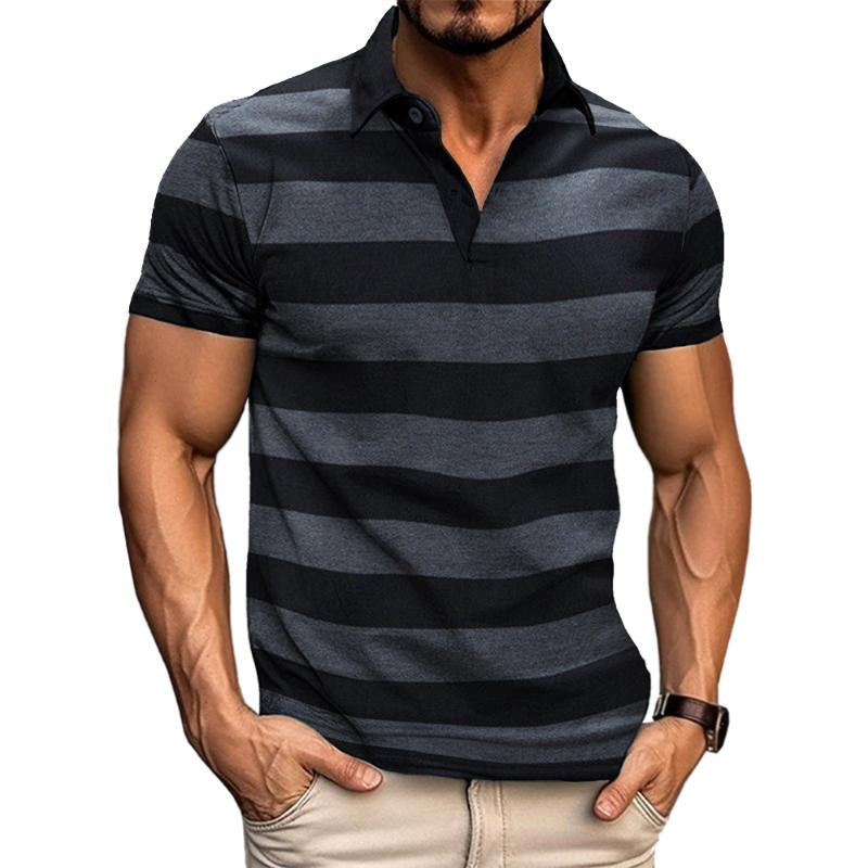 Men's Casual Striped Polo Shirt 86062649TO