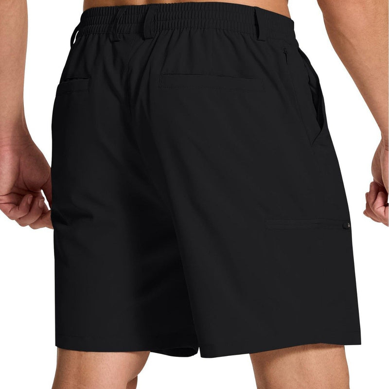 Men's Solid Color Multi-pocket Straight Cargo Shorts 13619058Z