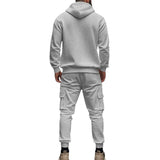 Men's Loose Sports Hooded Sweatshirt and Pants Set 40057919Y