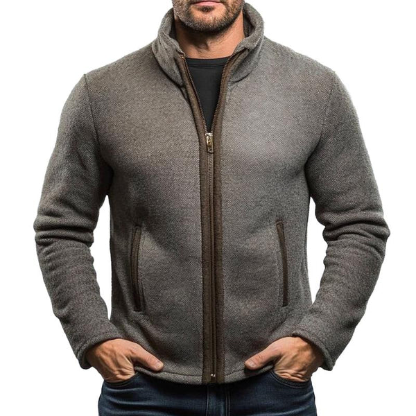 Men's Casual Stand Collar Zipper Thick Jacket 15565414X