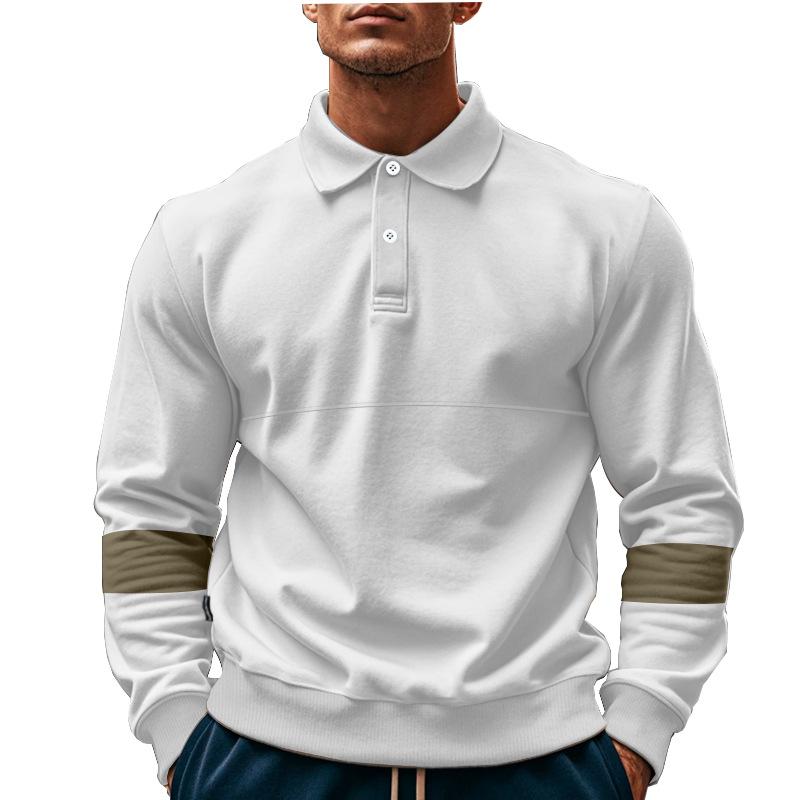 Men's Classic Lapel Button-down Long Sleeve Polo Shirt 20391101F