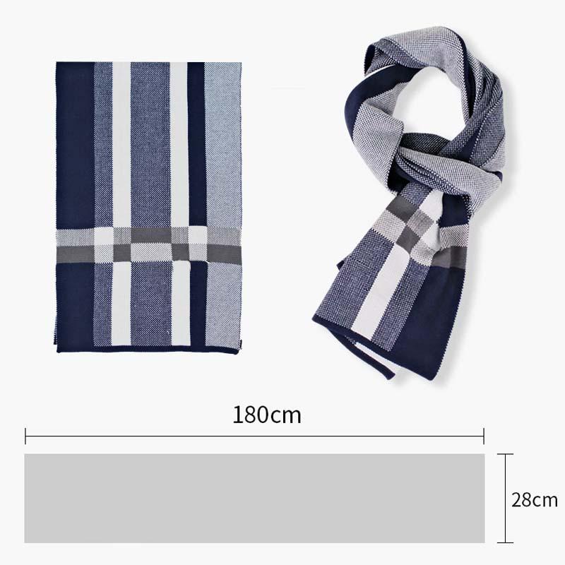 Men's British Style Pattern Knitted Warm Scarf 38359308K