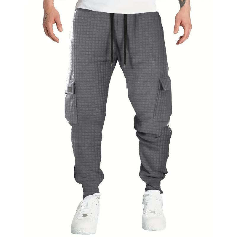 Men's Casual Waffle Multi-Pocket Drawstring Pants 47203072Y