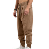 Men's Solid Drawstring Elastic Waist Loose Sports Pants 80039918Z