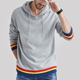 Men's Vintage Rainbow Patchwork Hooded Sweater 76898659Y