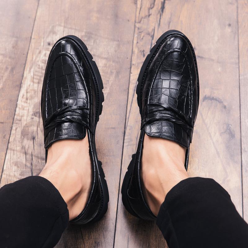 Men's Retro British Thick-Soled Leather Shoes 55502651M