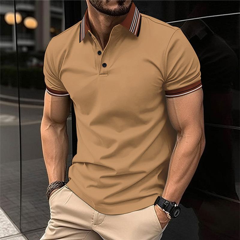 Men's Casual Lapel Button-Down Short Sleeve POLO Shirt 24406772X