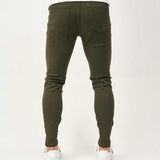 Men's Ripped Solid Color Skinny Jeans 70020921X