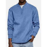 Men's Solid Henley Long Sleeve Sweatshirt 16949152Y