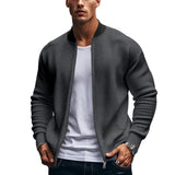 Men's Contrast Color Casual Zipper Baseball Jacket 78322335X