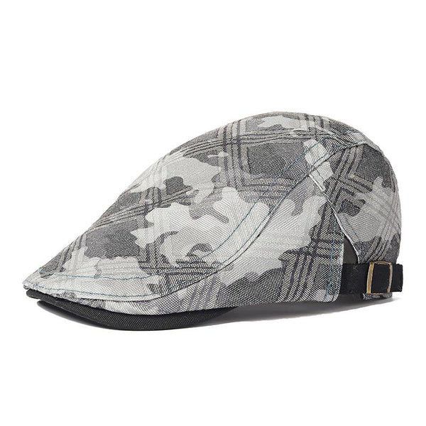 Men's Vintage Plaid Camouflage Print Hat 89316316Y