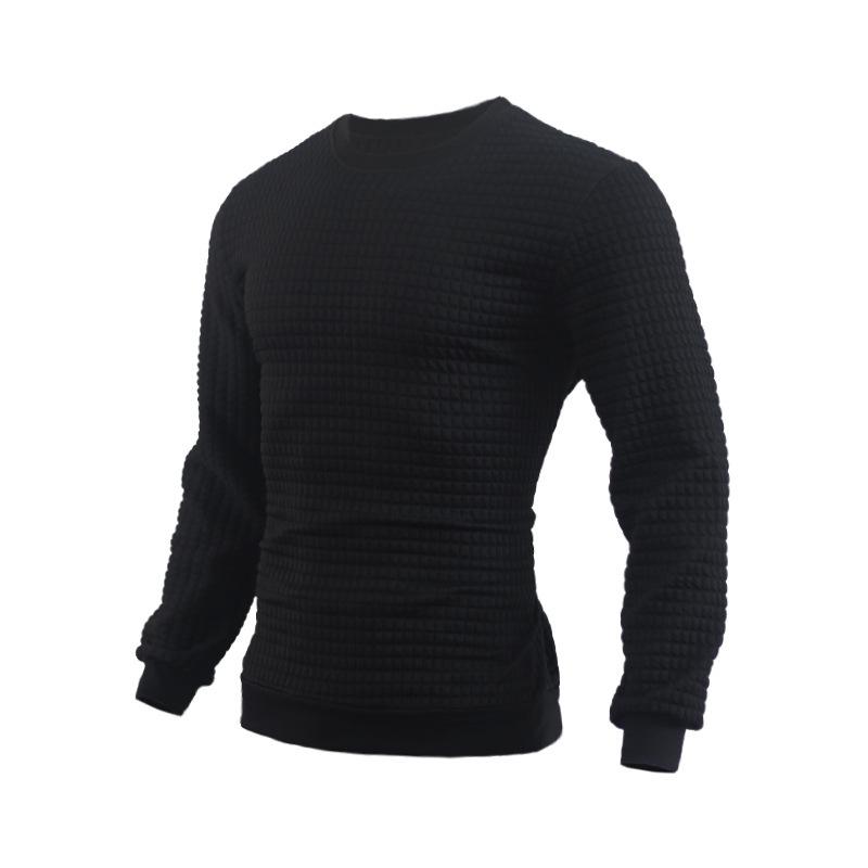 Men's Casual Crew Neck Waffle Sweater　24109627F