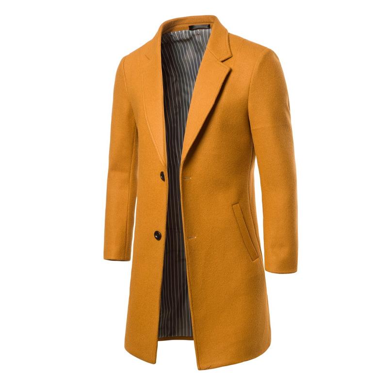 Men's Single-breasted Solid Color Slim Coat 80157598X