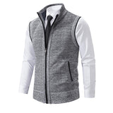 Men's Stand Collar Sleeveless Knitted Fleece Vest (without shirt)07402474X