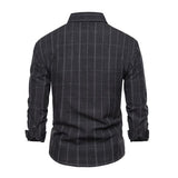Men's Casual Plaid Chest Pocket Lapel Long Sleeve Shirt 52493953Y