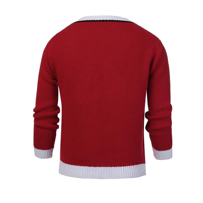 Men's Vintage Christmas Jacquard Crew Neck Ugly Sweater 63099213Y