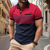 Men's Casual Sports Short-sleeved Lapel Polo Shirt 17182855X