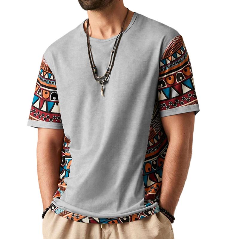 Men's Printed Casual Short Sleeve Crew Neck T-Shirt 15863640X