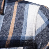 Men's Vintage Flannel Plaid Lapel Long Sleeve Shirt 75915704X